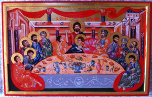 Byzantine icon: The Las Supper/ Icoana bizantina: Cina Cea de Taina